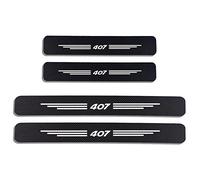 YUPACK 4 Piezas Pegatina de Decoración para Estribos de Umbral de Puerta de Coche, para Peu-geot 106 206 207 208 308 407 408 607 2008 3008, Tira Protectora de Fibra Carbono Antirayaduras, 407