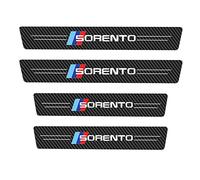 YUPACK 4 Piezas Pegatinas Protective de Umbral de Puerta para K-IA Sorento, Estribos del Pedal De Fibra De Carbono Protector Antiarañ Interior Diseño Accesorios,Black