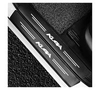 YUPACK 4 Piezas Tiras Protector de Umbral de Puerta de Coche para Fo-rd Kuga, Adhesivo de Fibra Carbono Antiarañazos para estribos de Coche,Black