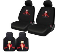 Yupbizauto Funda para Asiento de Coche con diseño de Horizonte de Betty Boop, con Alfombrillas de Goma Delanteras, Funda para Volante con ambientador