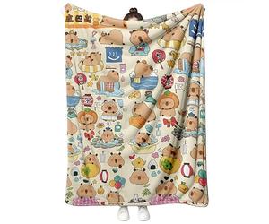 YUPDFGB Manta Capybara - Bonita Manta De Franela Suave, Diseño de Animales Capybara, Bonita de Animales de C-apybara para Sofá, Funda de Sofá, Silla, Gran Regalo para Amigos, Hombres Y Mujeres