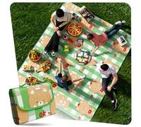 YUPDFGB Manta de pícnic Impermeable, 200 x 200 cm Esterilla de Playa Portátil,Tapete de Picnic Plegable con Asa, para Camping al Aire Libre, Viajes, Parques, Playa, césped (Verde)