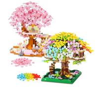 YUPDFGB Mini Sakura Árbol Casa Construir Bloque, 2pcs Bloques de construcción para Casas en los árboles, Juguete de construcción. No Compatible con Las Grandes Marcas