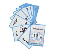 YUPEIUKLI 20 Hojas de Vocabulario de Animales Marinos Tarjetas interactivas educativas de Aprendizaje de la Vida Marina Tarjeta de Palabras de Aprendizaje temprano