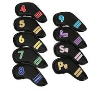 YUPEIUKLI 9 Piezas Funda Impermeable para Putter de Golf Juego de Fundas para Cabeza de Hierro Funda para Palos de Golf de Cuero PU Funda para Cabeza de Hierro Funda para Cabeza de Palo de Golf