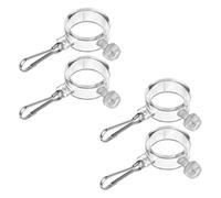YUPEIUKLI - Anillas Transparentes para mástil de Bandera con Tornillo Ajustable y Gancho para una fijación Segura en Barcos, Coches y Jardines.