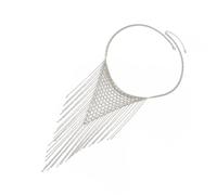 YUPEIUKLI Collar de Capas con Flecos Tejidos y Cadena de Hierro Ligera para un Uso Diario cómodo y un Elegante diseño Vintage Hecho a Mano.