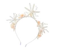 YUPEIUKLI Elegantes Coronas de Sirena con Perlas, Estrellas de mar y Conchas Marinas para Mujeres y niñas en Bodas en la Playa.