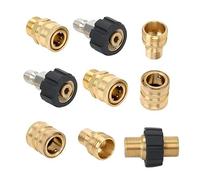 YUPEIUKLI Juego de adaptadores para Lavadora de Alta presión de 9 Piezas, Conector rápido de Rosca Macho métrica M22, Giratorio M22 a conexión rápida de 3/8''
