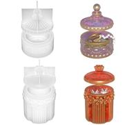 YUPEIUKLI Moldes para tarros de Encaje, Caja de Almacenamiento, moldes de Silicona, joyero, resinas epoxi, moldes para contenedores para Manualidades