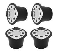 YUPEIUKLI - Paquete de 4 cápsulas de café rellenables con tapa de acero inoxidable, accesorios para filtros de café con prensador, piezas para máquina de espresso