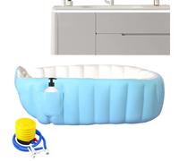 yupeuooe Bañera Inflable Para Bebés,Bañera Portátil Para Bebés Con Hinchado Con Pie | Cubeta de Ducha Portátil Antideslizante para Cuidado Infantil de Niños de 2 Años en Adelante