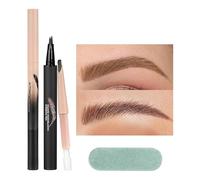 yupeuooe Juego de lápiz de cejas, lápiz de cejas curvado - Pen de ceja líquida mejorada,Lápiz de cejas con aplicador de punta de microfork de 4 puntas, para golpes en de cabello