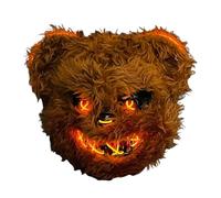 yupeuooe Máscara LED de Halloween con diseño de oso aterrador y conejo loco, cubierta facial para niños y adultos, unisex, material de PVC, 1 unidad