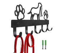 Yupeuooe Perchero para Perros y Llaves Con 5 Ganchos de Metal, Soporte para Correa y Collar Con Huellas de Patas, Accesorios