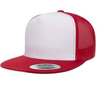 Yupoong - Gorra clásica para Hombre, Color Blanco - Rojo - Talla única