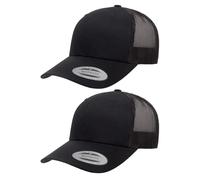Yupoong YP Classics Retro Trucker Hat para Hombre, Negro -, Talla única