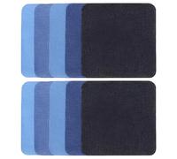 YUPZAR 10 Piezas Parches para Ropa Termoadhesivos, Tela de Parches de Jean, Plancha Interior & Exterior Kit de reparación para Chaquetas, Vaqueros, Pantalones 12.5 cm x 12.5 cm(Tonos de Azul)