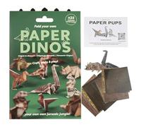 YUPZAR 50 Piezas de Dinosaurios de Papel para Hacer tú Mismo, kit Creativo para Origami de Animales,Divertidos Modelos en 3D,Para Adultos y niños