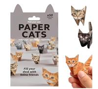 YUPZAR 50 Piezas de Gatos de Papel para Hacer tú Mismo,Divertidos Modelos 3D,Kit Creativo para Origami de Animales,Decoraciones de Escritorio,Para Adultos y Niños