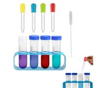 Yuqilin 10 Piezas Pipetas Cuentagotas Probetas Plastico Juegos de Pipetas Bureta Goteros Niños Silicone 5ml Goteros Cuentagotas de Plastico Ayuda a Los Niños Hacer Experimentos Científicos Divertidos