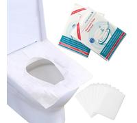 Yuqilin 100 Piezas Protector WC Desechable Por el Inodoro Fundas Higiénicas Desechables 42,5 × 36 CM Fundas Higienicas para WC Universal Protector para Inodoro para Niños y Adultos