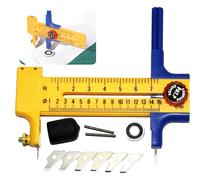 Yuqilin 11 Piezas Cortador Circular Papel,Cortador de Papel Portátil Preciso Cutter Circula Ajustables Compass Circle para Papel 1-15cm Viene con Cuchilla y Recambio,para Cortar Papel Cuero