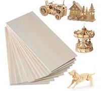 Yuqilin 15 Piezas Tablero Madera Tablones de Maderas Madera de Tilo 2mm, Sin Pintar, para Manualidades, Tallado DIY, Fabricación de Modelos, Corte Láser, Dibujos de Proyecto