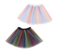 Yuqilin 2 Pieza Faldas de Tutú,Falda Tutú para Niñas Baile Ballet Tul Falda Ballet 3 Capas Elástica Disfraz Infantiles Cortas Tul Elástico Niñas Princesa Retro Niños Disfraz Fiesta,para 3 a 8(A)