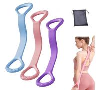 Yuqilin 3 Piezas Cintas Elasticas Musculacion con Bolsa de Almacenamiento Bandas de Resistencia Construcción en Forma de 8 Gomas Elasticas Musculacion para Yoga Pilates Estiramientos Entrenamiento