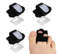 Yuqilin 3 Piezas Corrector Dedo Martillo Corrector de Juanetes Separador Dedos Pie, con Placa de Aluminio Ajustable Unisex para Juanete Fractura de Dedos del Pie Corrección y Separación (Negro)