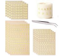 Yuqilin 3 Piezas Letras Adhesivas Pegatinas Letras Pegatinas Adhesivas Hojas de Adhesivos de Doradas,Vinilo Autoadhesivas,Brillantes, Números para Gorra Graduación,Manualidades Scrapbooking