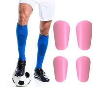 Yuqilin 4 Piezas Mini Espinilleras Futbol niño, Espinilleras Pequeñas, Equipo de Protección, Niños y Adultos Equipo de Anticolisiones Protección 10 X 6 CM, 8 X 5 CM, Rosa