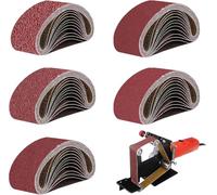 Yuqilin Bandas de Lijado,20 Piezas 75 X 533 mm Banda Abrasiva 4 X Grano 80/120/150/240/400 Lijas para Lijadora Lijas para Madera,para Quitar el Polvo,Quitar la Pintura,Pulir