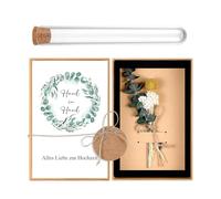 Yuqilin Caja Dinero Boda Regalo Dinero Con Tarjeta Felicitación Flores Secas Tubo Ensayo Plástico Colgante Kraft Cuerda Cáñamo Juego Cajas De Flores Regalos De Boda para Los Novios (Tipo B)