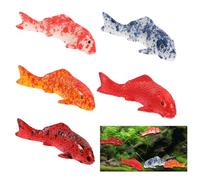 Yuqilin Decoración de Peces Artificiales,5 Piezas Pequeña Falsa Mini Modelo de Pez Koi Pez Falso Simulado Resina Figuras de Peces Flotantes Artificiales Acuario Peces Artificiales