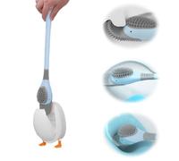 Yuqilin Escobillas de Baño Cepillo Limpieza Baño Lindo Cepillo con Forma de Pato,Juego de Escobilla y Soporte para Inodoro Escobilla Aseos(Azul)