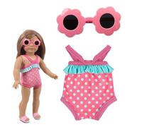 Yuqilin Set de Traje de Baño para Muñecas con Bañador Muñeca, Gafas de Sol Rosa, Juego de Natación para Muñecas, Ropa Muñeca Verano Baby Accesorios para 40 - 45 cm, Regalos para Niñas