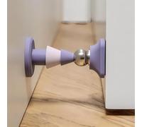Yuqilin Tope magnético autoadhesivo, a prueba de terremotos, no requiere taladrar, soporte para puerta de dormitorio, baño y oficina (morado)