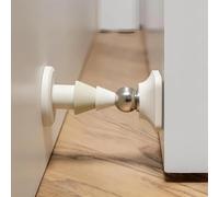 Yuqilin Tope Puerta Magnético, Retenedor Suelo Adhesivo - Instalación Sin Taladrar con Cinta 3M Decorativa (Blanco)