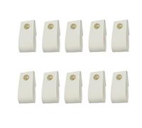 Yuqim Paquete de 10 pomos de cuero para cajones de piel, tiradores de cuero para cómodas, tiradores de muebles para puertas de armarios (blanco)