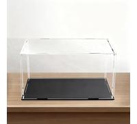 YUQIWKK Vitrina Acrílica Transparente, Caja Organizadora para Encimera, Soporte Organizador a Prueba de Polvo, Caja Organizadora de Modelos para Hobby Coleccionables(Negro,H25cm,L30xW20cm)