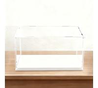 YUQIWKK Vitrina Acrílica Transparente, Caja Organizadora para Encimera, Soporte Organizador a Prueba de Polvo, Caja Organizadora de Modelos para Hobby Coleccionables(Blanco,H25cm,L40xW25cm)