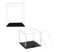 YUQIWKK Vitrina Acrílica, Vitrina para Coleccionables, Caja Expositora Acrílica Caja de Almacenamiento Transparente para Figuras 3MM (Sin Kit De Modelo), A Prueba de Polvo(Negro,H20cm,L40xW30cm)
