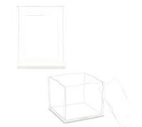 YUQIWKK Vitrina Acrílica, Vitrina para Coleccionables, Caja Expositora Acrílica Caja de Almacenamiento Transparente para Figuras 3MM (Sin Kit De Modelo), A Prueba de Polvo(Blanco,H25cm,L25xW20cm)