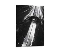 YUQLAGA Póster de espada de anime, negro y otras combinaciones, póster de El alma del samurái, arte de pared para sala de estar, dormitorio, sala de juegos, oficina, pósteres de 20 x 30 cm