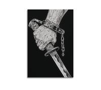YUQLAGA Póster de espada de anime, negro y otras combinaciones, póster de El alma del samurái, arte de pared para sala de estar, dormitorio, sala de juegos, oficina, pósteres de 20 x 30 cm