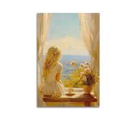 YUQLAGA Póster en lienzo con texto en inglés "A Blonde Girl Is Sweet And Quiet in the Picture", arte de pared para sala de estar, dormitorio, sala de juegos, oficina, 16 x 24 pulgadas (40 x 60 cm)