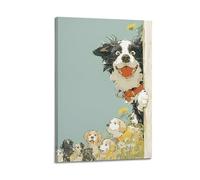 YUQLAGA Póster impreso en lienzo con diseño de perro, para sala de estar, dormitorio, sala de juegos, oficina, 20 x 30 cm