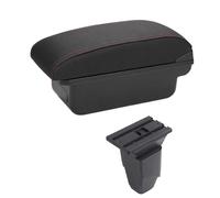 YUQUDGELKY Cabrio Reposabrazos Descansabrazos Central Caja Almacenamiento Consola Accesorios Con Portavasos Puerto USB Para Peugeot 206 207 CC(A-Black red line)